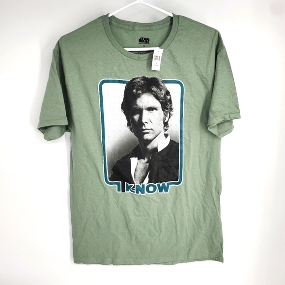 Star Wars T-Shirt Men M Han Solo Harrison Ford Green - Picture 1 of 4